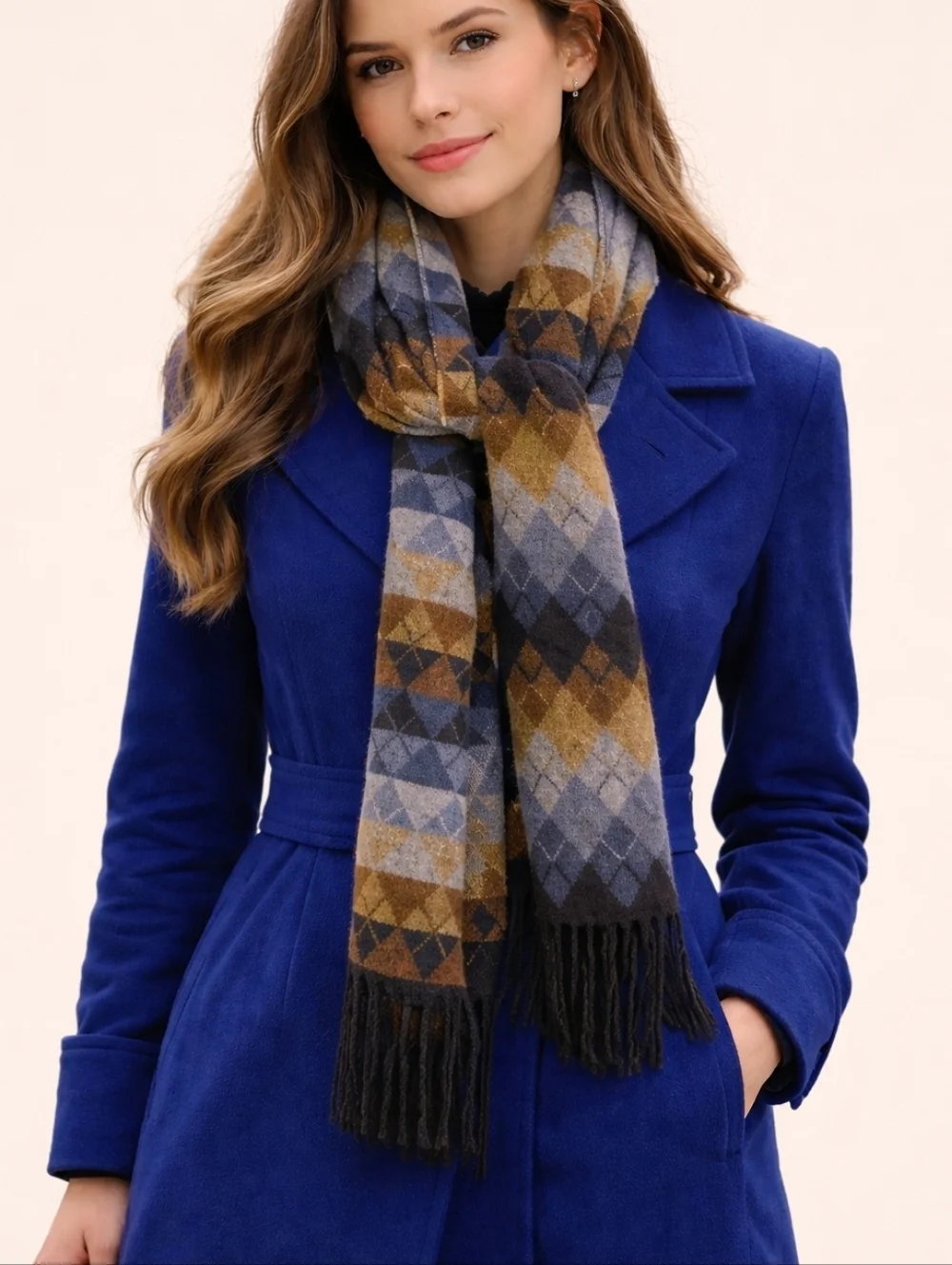 Argyle Acrylic Cashmink Scarf Made in Germany